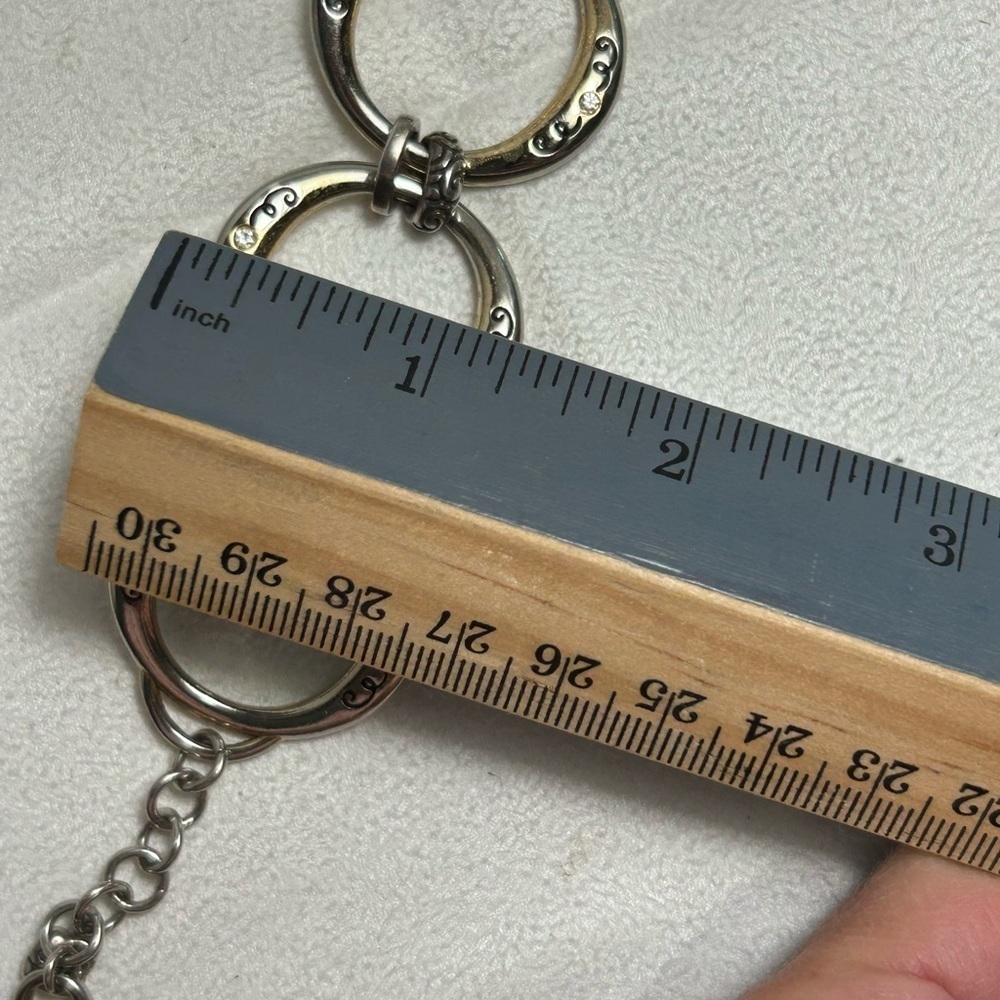 Brighton Covet Large Open Link Bracelet Silver Plated Faded Gold Tone Look 8" - Picture 12 of 12